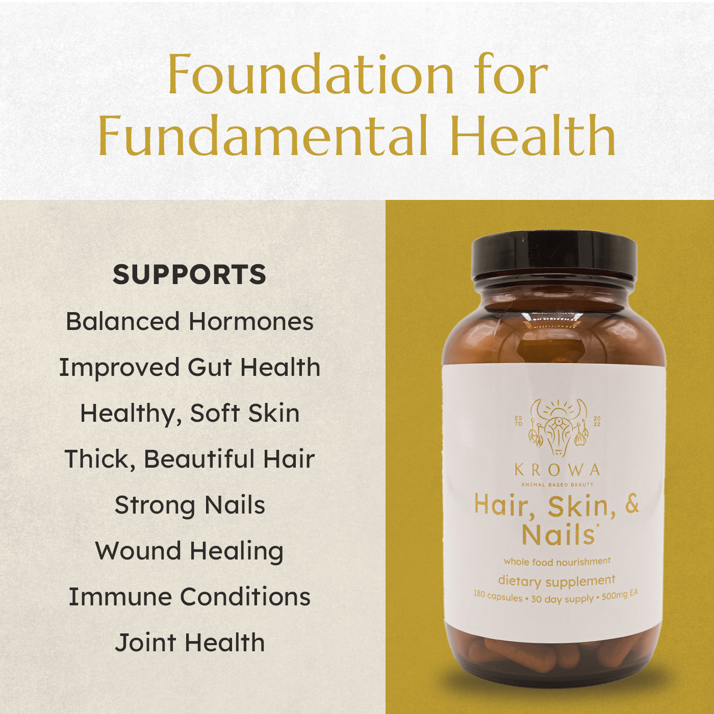 collagen supplement, liver supplement, krowa, krowa beauty, animal based, animal based beauty, supplements for hair, supplements for skin, supplements for nail growth, hair growth supplements, grassfed liver pills, liver supplements, beauty supplements, beauty collagen, collagen for hair growth, grassfed collagen, natural collagen, natural supplements for hair, natural supplements for nails, natural supplements for skin, natural supplements for beauty